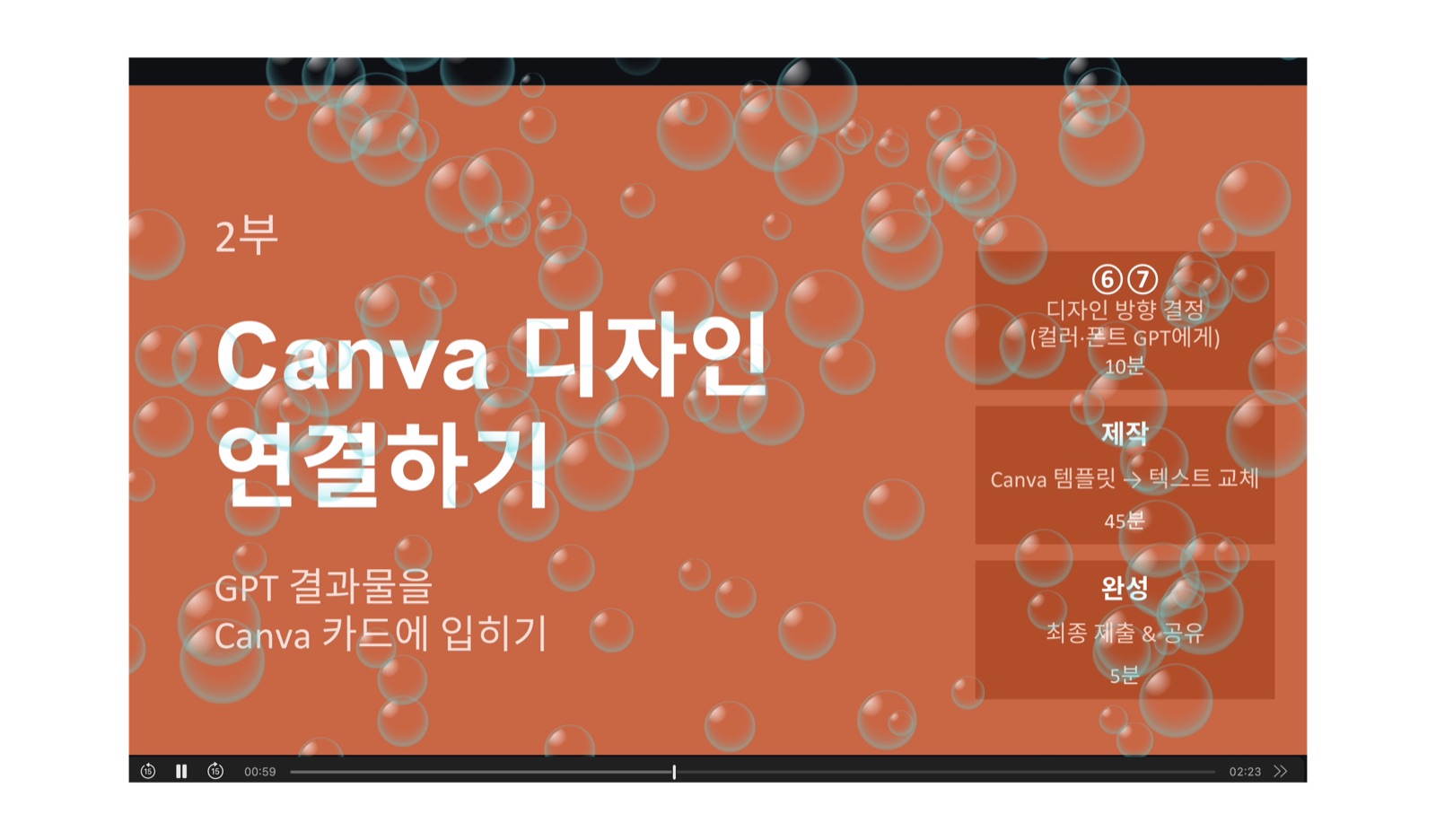 O — 거품이 차오른 모습